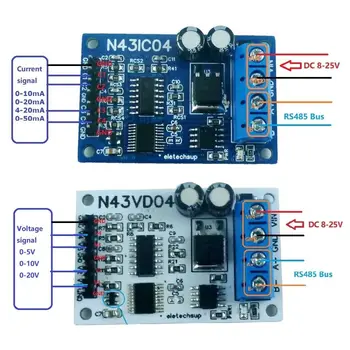0-10 мА 4 канала аналогового сбора данных RS485 Modbus PLC RTU ADC контроллер