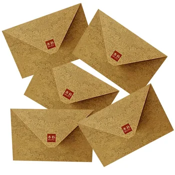 10шт Классический Ретро Конверт из Крафт-бумаги, Пустые Мини-бумажные Окошки, Конверты для свадебных приглашений, Подарочные конверты