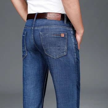 2023 Новые повседневные джинсы, модные свободные брюки, легкие мужские весенне-летние брюки, Классические мешковатые брюки большого размера