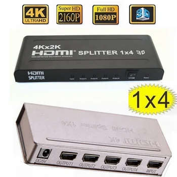 50шт 4K Мини HDMI Разветвитель 1X4 4 Порта Концентратор Ретранслятор Усилитель v1.4 3D 1080p 1 в 4 из HDMI 1.4 видео аудио переключатель HDTV