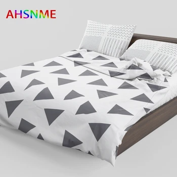 AHSNME черно-белые наборы пододеяльников с геометрическими узорами ropa de cama для США AU EU RU Размер подходит и принимает индивидуальные шаблоны