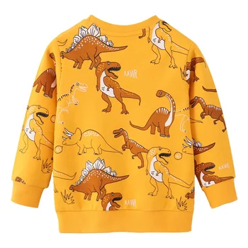ALISHINREY / Весенне-осенние детские толстовки, спортивные рубашки для маленьких мальчиков, хлопковая верхняя одежда, повседневные детские толстовки с динозаврами