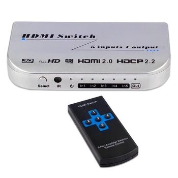 HDMI 2,0 HDCP 2,2 4K 5X1 Переключатель 5 в 1 выход HDMI Переключатель для XBOX PS4 PS3 PC Smart Android TV Box HDTV Видеоадаптер Конвертер