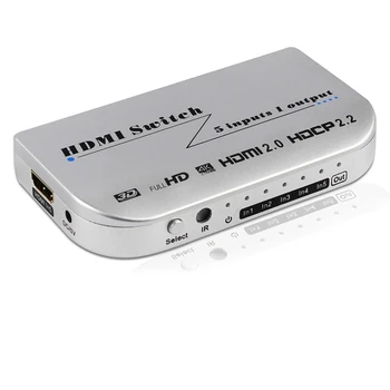 HDMI 2,0 HDCP 2,2 4K 5X1 Переключатель 5 в 1 выход HDMI Переключатель для XBOX PS4 PS3 PC Smart Android TV Box HDTV Видеоадаптер Конвертер