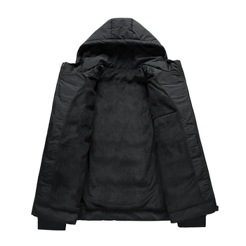NEEDLESNOAH/ Теплые мужские флисовые парки, повседневная куртка с капюшоном, пальто, зимняя толстая хлопковая стеганая куртка, однотонная верхняя одежда на молнии, ветровка
