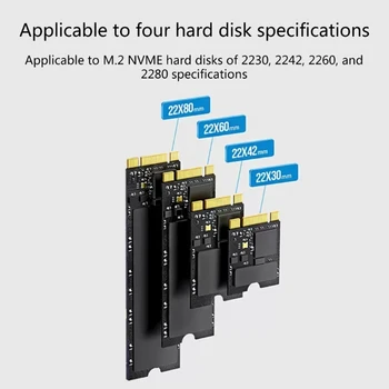 PCIe 4.0 to.2 Карта адаптера NVME SSD M-Key PCIe4.0 Адаптер для настольных ПК на полной скорости для NVMe SSD 2280/2260/2242/2230
