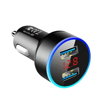 Автомобильное Зарядное Устройство 3.1A Quick Charge Dual USB Port LED Display Phone Adapter Универсальные Автомобильные Зарядные Устройства Для Мобильных Телефонов Адаптер Быстрой Зарядки