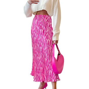 Атласная контрастная длинная юбка, облегающая юбка из мягкого атласа на ощупь для поездок на работу и по магазинам, ноябрь 99 г.