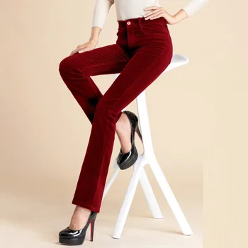 Бесплатная доставка 2022 Новые женские широкие вельветовые брюки со средней талией, брюки расклешенного кроя, осень-весна, Большой размер