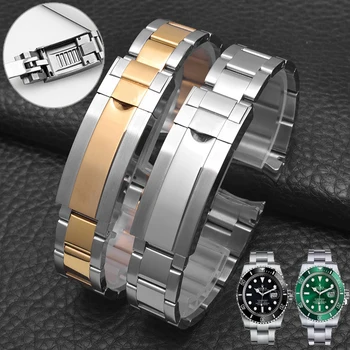 Браслет для часов Rolex SUBMARINER DAYTONA SUP GMT Мужская Тонкая Настройка Застежки-кнопки Ремешок для Часов из Нержавеющей Стали 20 мм Цепочка для Ремешка