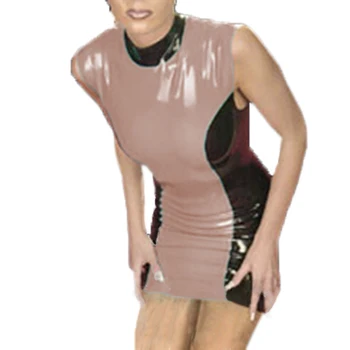 Горячее Сексуальное Женское Облегающее клубное платье без рукавов, Сексуальное Облегающее платье из ПВХ, платье-футляр из латексной резины