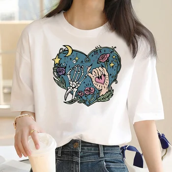 Женская летняя футболка с изображением ведьмы в стиле аниме, одежда из комиксов манги харадзюку для девочек