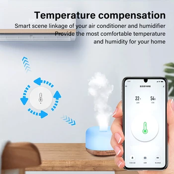 Интеллектуальный датчик температуры и влажности Tuya ZigBee Безопасность на батарейках Управление приложением Smart Life Smart ZigBee с Gateway 3.0