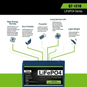 Литий-железо-фосфатная батарея емкостью 10 Ач 12 В, высококачественная батарея LiFePO4 для электромобилей Для хранения электроэнергии в электромобилях