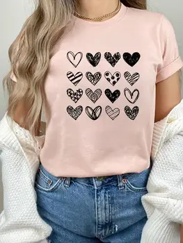 Модные повседневные футболки с коротким рукавом, одежда для женщин, женская летняя футболка Sweet Love 90-х, трендовая футболка с графическим принтом
