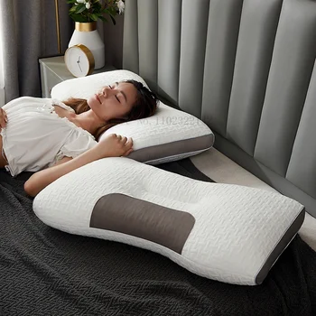 Новая 3D перегородка для спа-массажа, помогающая уснуть и защищающая шею, подушка для вязания хлопчатобумажных постельных принадлежностей