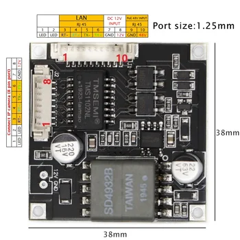 Плата модуля PoE для Сетевых IP-камер видеонаблюдения Безопасности Питание по Ethernet 12V 1A выход IEEE802.3af, совместимый с PoE 48V вход