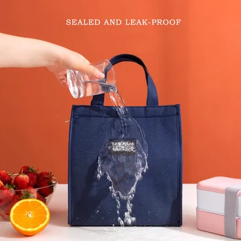 Портативные Оксфордские сумки для ланча, свежая сумка-холодильник для офисных студентов, удобная сумка для ланча для пар, сине-розовая сумка для пищевых контейнеров