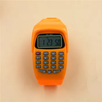 Светодиодный калькулятор, Часы, Электронный цифровой хронограф, Компьютер, Детские Спортивные резиновые наручные часы для мальчиков и девочек