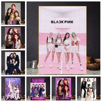 Серия Music Stars Korea Girls Group Черно-розовый Холст, живопись, Плакат, Эстетические Настенные панно, Подарки, Украшение бара и кафе в спальне