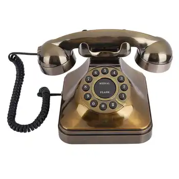 Старинный Бронзовый Телефон Винтажный Ретро Стационарный Телефон Настольный Абонент Отель Антикварный Телефон telefono
