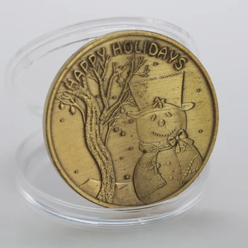Счастливых праздников, Рождественский подарок для монет, Счастливого Рождества, Монеты в бронзовой оправе, подарки, коллекция поделок