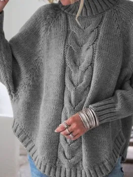 Уличная мода, водолазка, пуловер с длинным рукавом, вязаное однотонное асимметричное осенне-зимнее новое женское платье